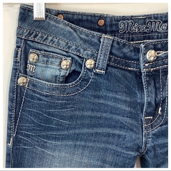 Miss Me Skinny Jeans Low Rise Embellished Bling 27 - Picture 6 of 14